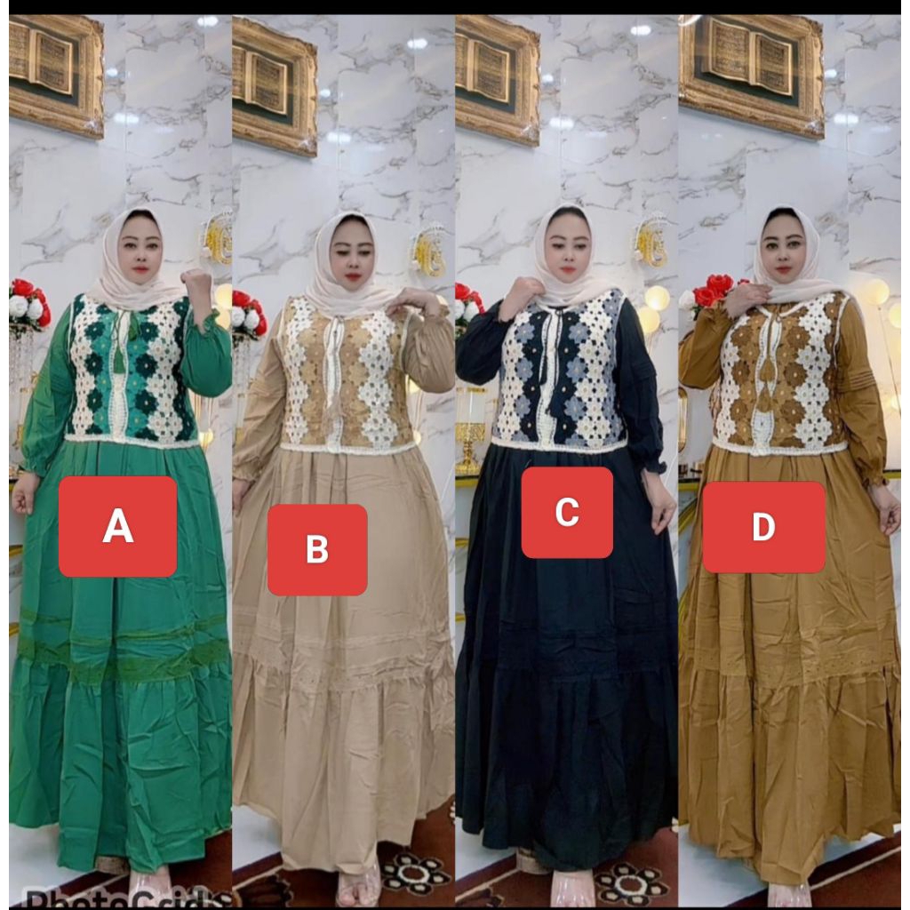 GAMIS ROMPI RAJUT LEPAS PLISKET ORI ZARA WOMEN MEWAH COCOK BUAT LEBARAN GESER BANYAK MOTIFNYA