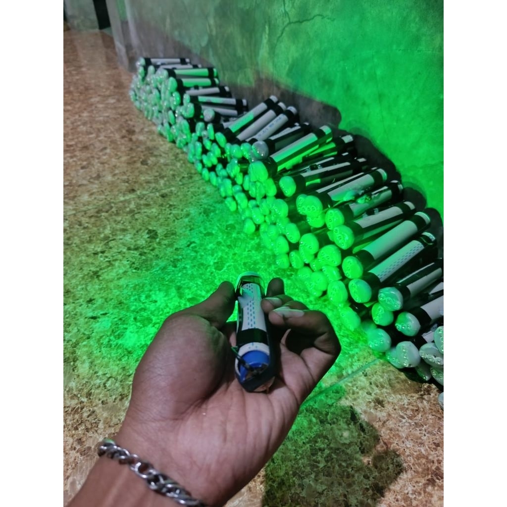 lampu LED HPL torpedo nelayan pemikat benur (hijau)