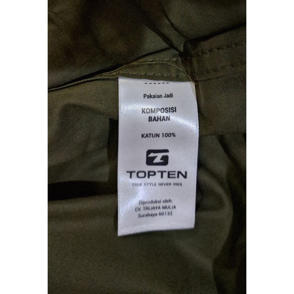 Kemeja Koko TOPTEN 100% baru katun halus hijau army