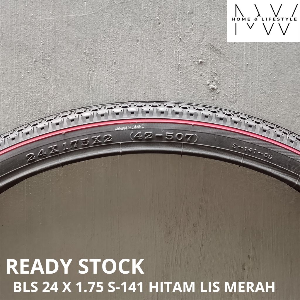 Ban Luar Sepeda 24x175 / 24x1.75 Mini Ctb DELI TIRE SWALLOW Hitam lis merah / Ban Luar Sepeda 24 x 1