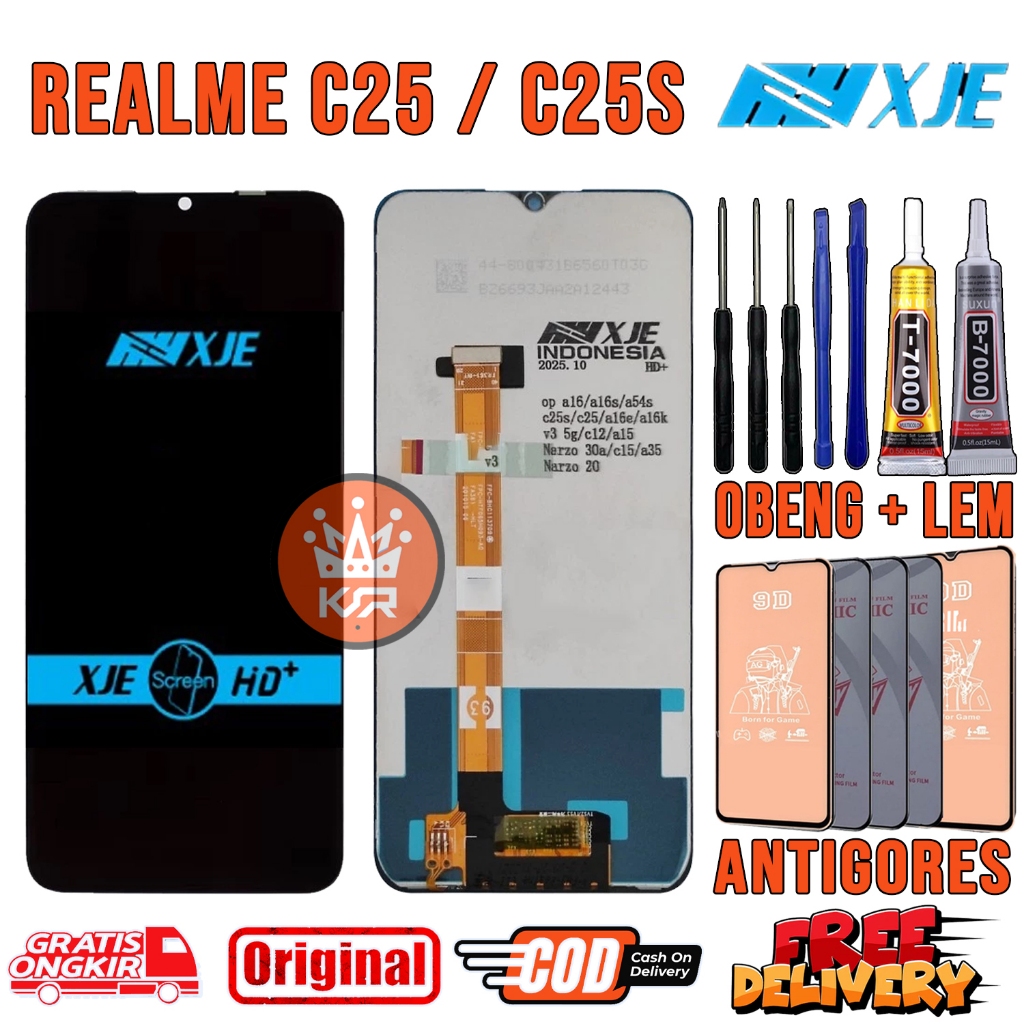 LCD Touchscreen REALME C25 / C25S ORI OEM XJE Original Touchscreen Fullset