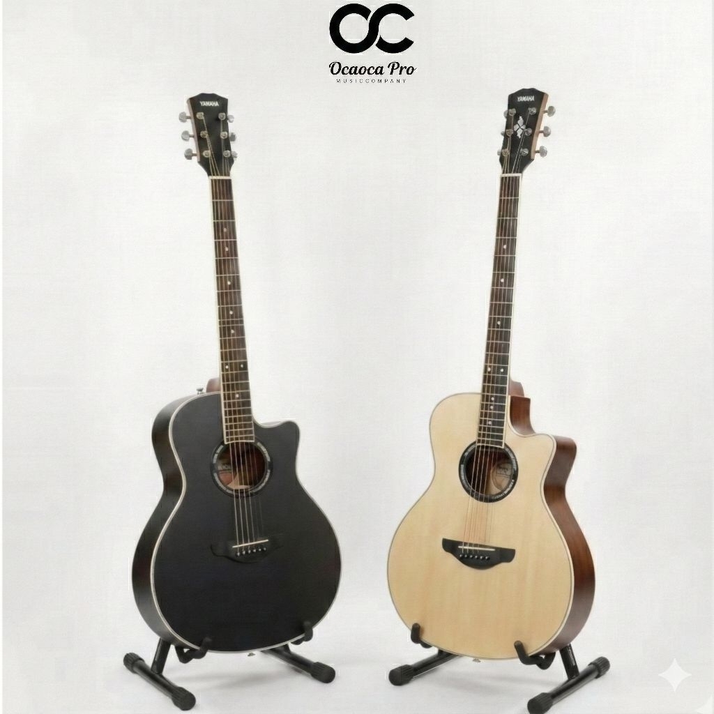 Gitar akustik Ocaoca pro TX 500 Kualitas Bagus warna cream doff dan hitam doff gitar akustik suara b