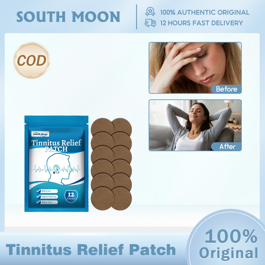 South Moon Tinnitus Relief Patch 12pcs Tinnitus Sticker meringankan penurunan pendengaran belakang T