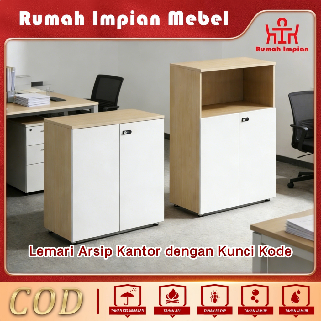 Rumah Impian Mebel： {AMAN & RINGAN{Lemari Arsip Kantor Papan Serat Padat + Kunci Kode Digital   Untu