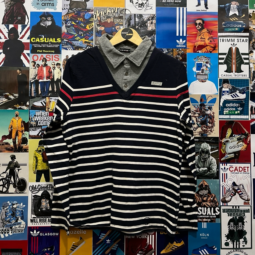 Long Sleeve / Polo Shirt / Sweater Kerah Kemeja / Vintage / Second / EDWIN