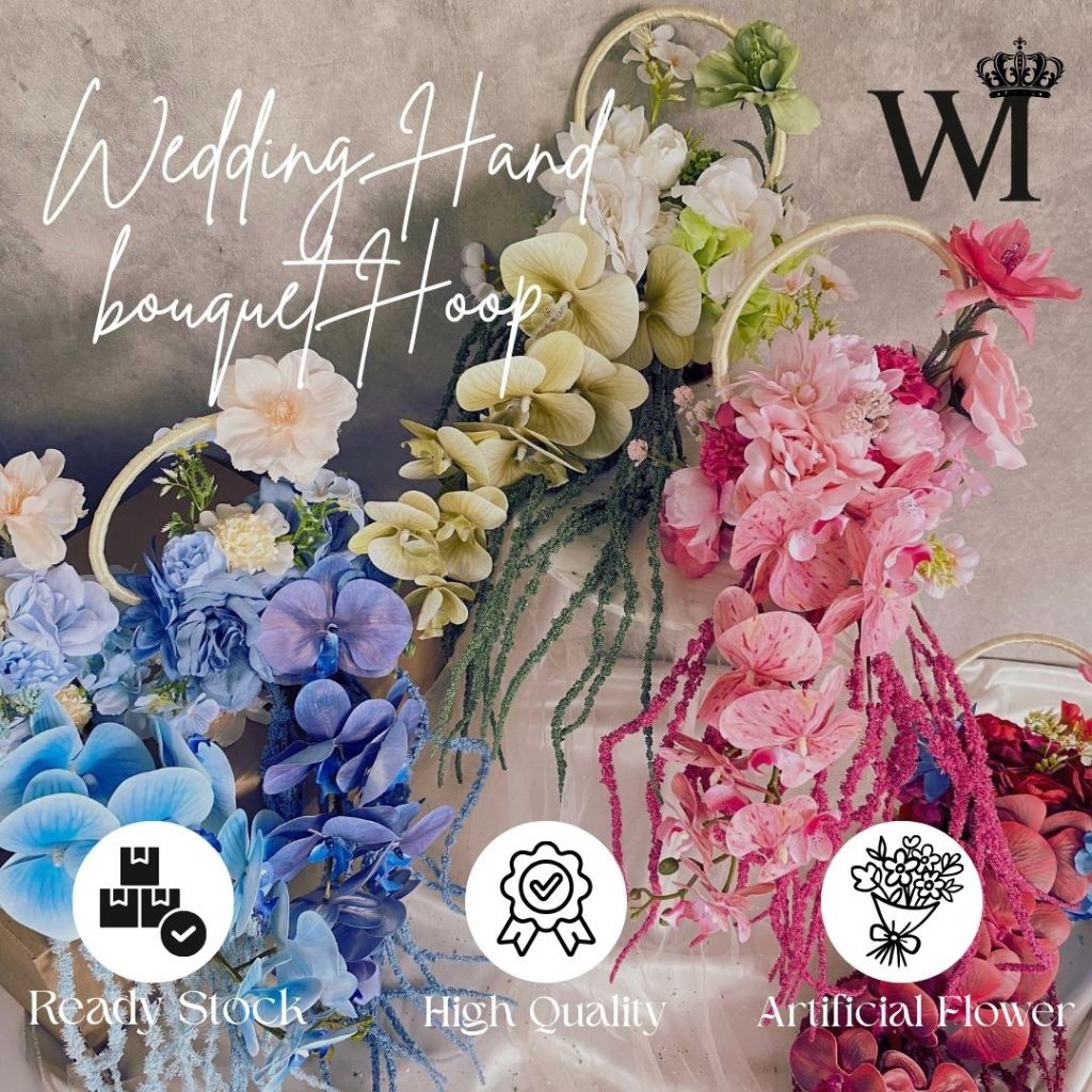 [READY Stock] Hand Bouquet Wedding Hoop Hand Bouquet Artificial Wedding Premium Hand Bouquet Lamaran