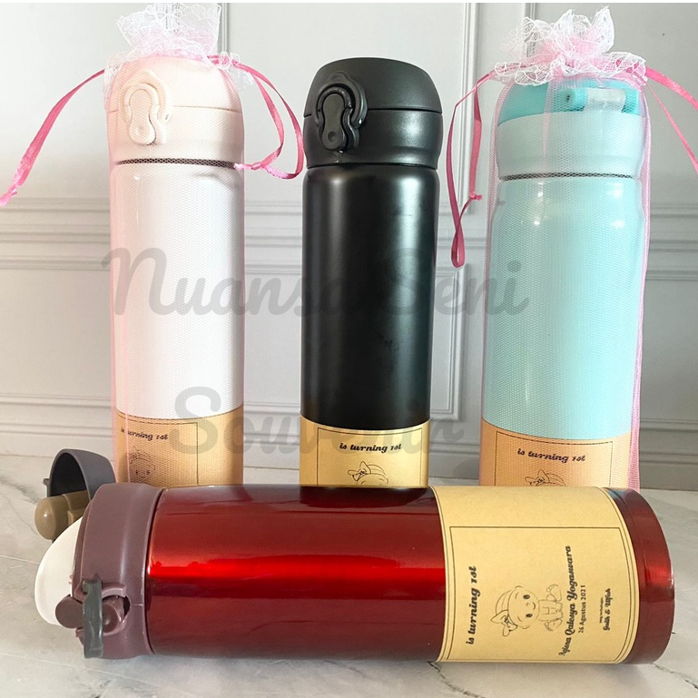 Souvenir Botol Minum Stainless 400ml Tumbler Niagara SUS304 Botol Termos Kancing Flip Top