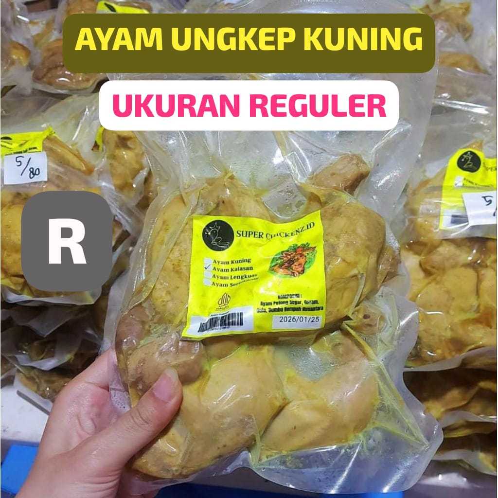 AYAM UNGKEP KUNING (REGULER) 1 Ekor Potong 4 + Ati Ampela Ceker Kepala Marinasi Bumbu Kuning Praktis