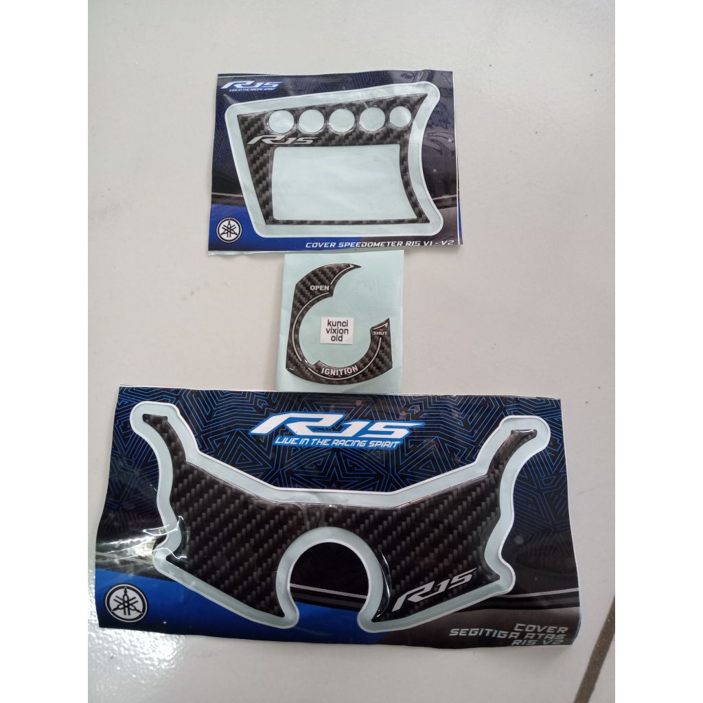 Emblem Stiker Timbul Yamaha R15 V2 Kunci - Spidometer - Segitiga Stang