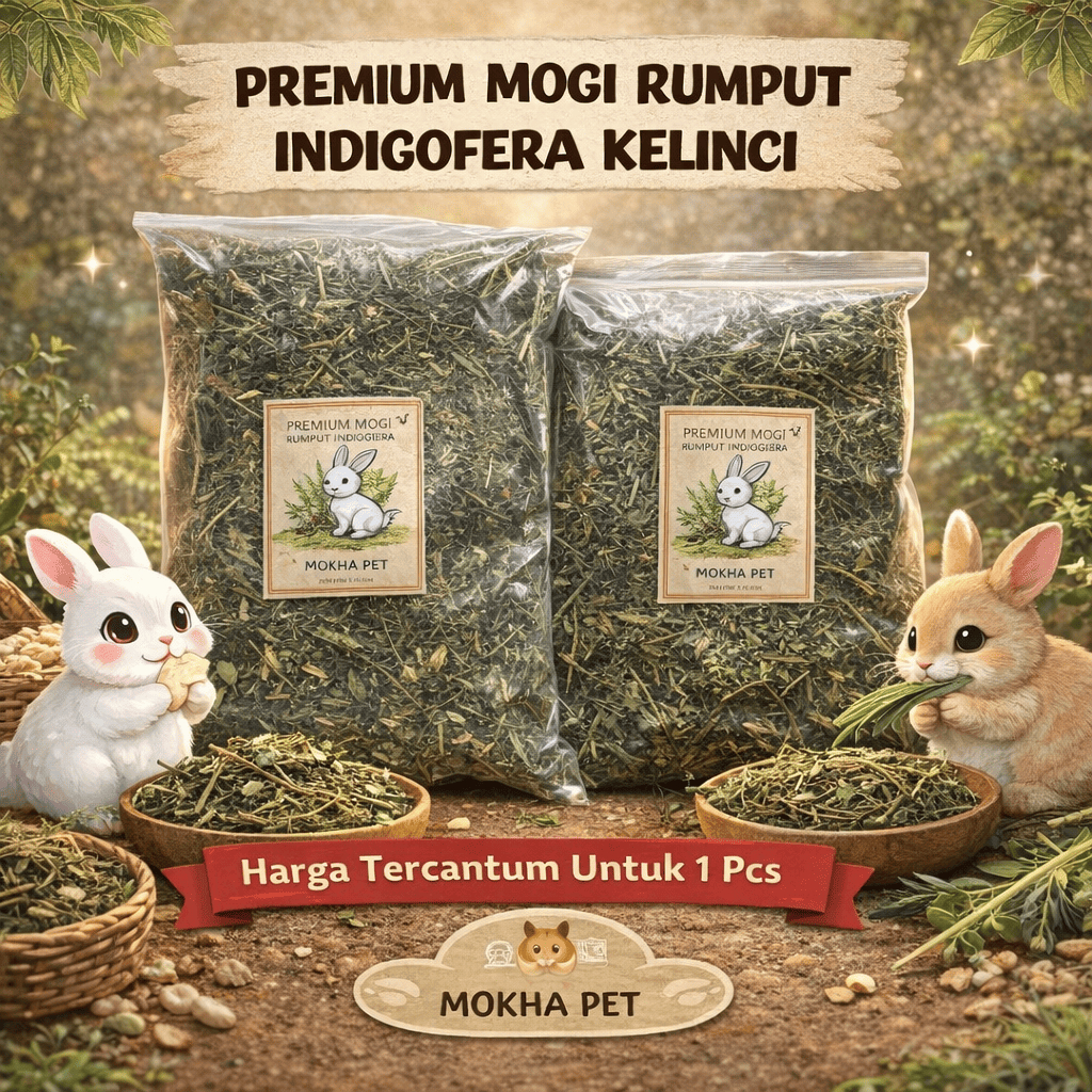 premium mogi rumput indigofera hay makanan pokok kelinci