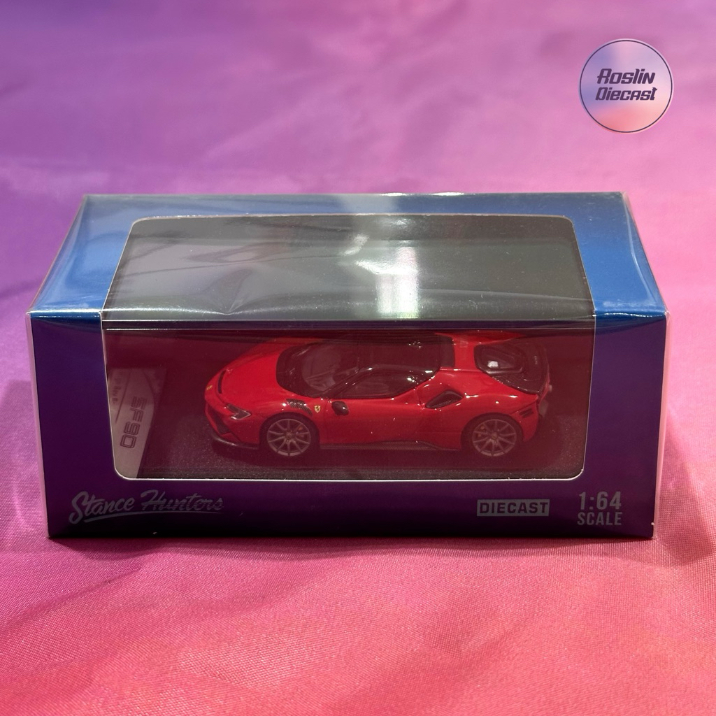 Diecast 1:64 Stance Hunters SF90 Stradale Novitec Rosso Corsa/Nero Black