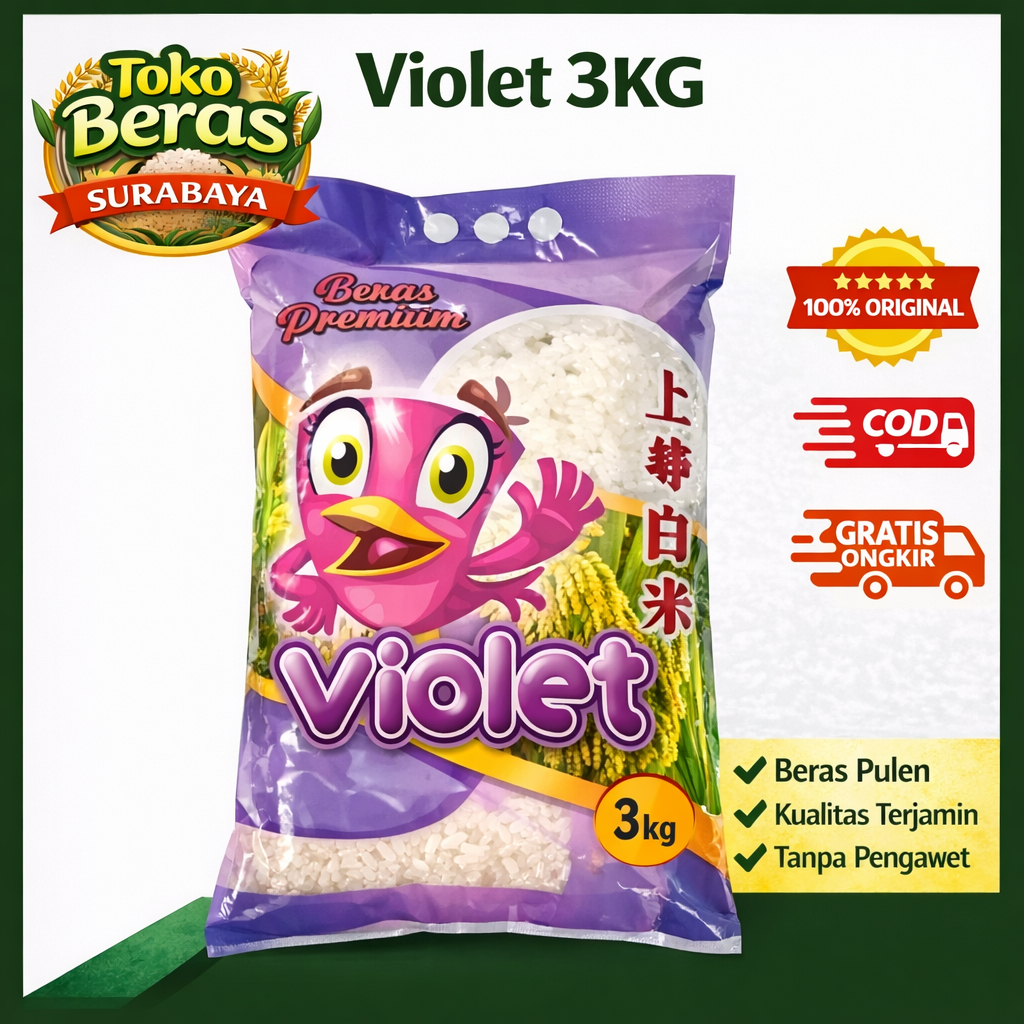 [READY SURABAYA]Beras Violet - Instan 3 Kg Murah Gratis Ongkir
