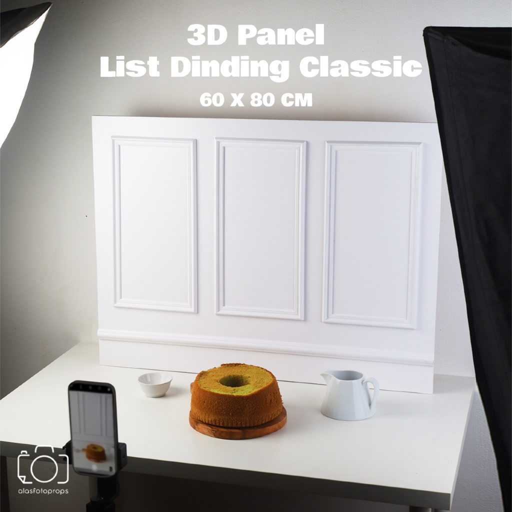Wall Panel 3D Dinding Classic 60x80cm | Background Foto Produk | List Wainscoting