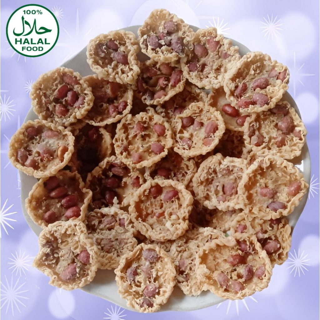Peyek kacang mini/Rempeyek kacang bulat kecil kemasan 500 gram