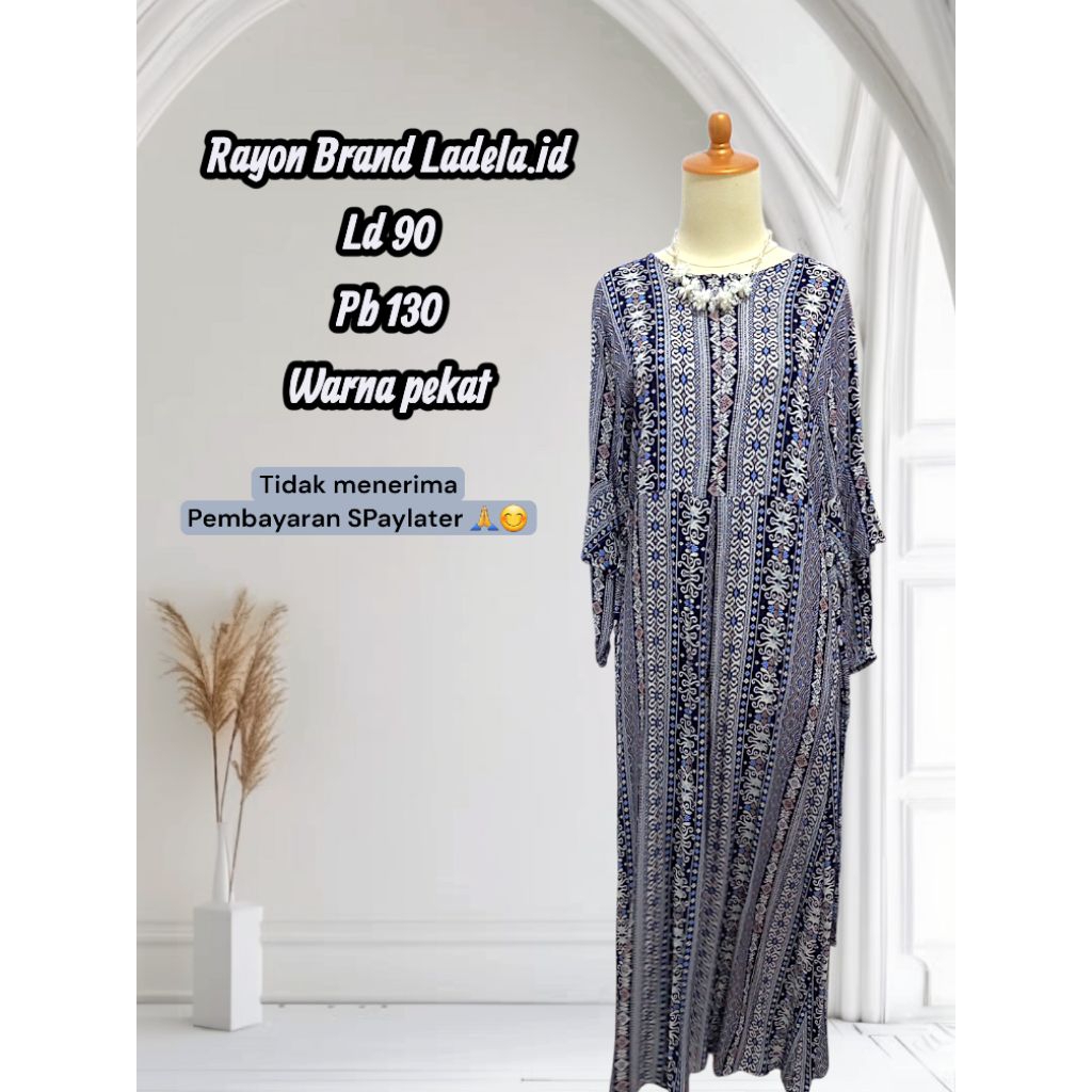 PL Pribadi Gamis Rayon Brand Ladela.id warna pekat