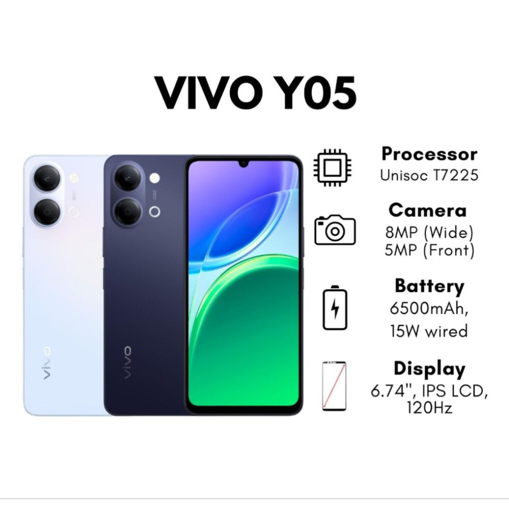 HANDPHONE VIVO Y05 RAM 4+4/64GB GARANSI RESMI