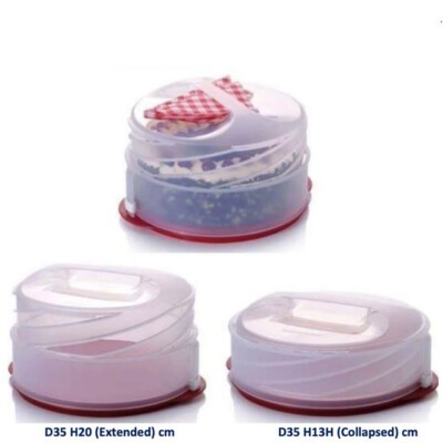 collapsible cake taker round tupperware tempat kue