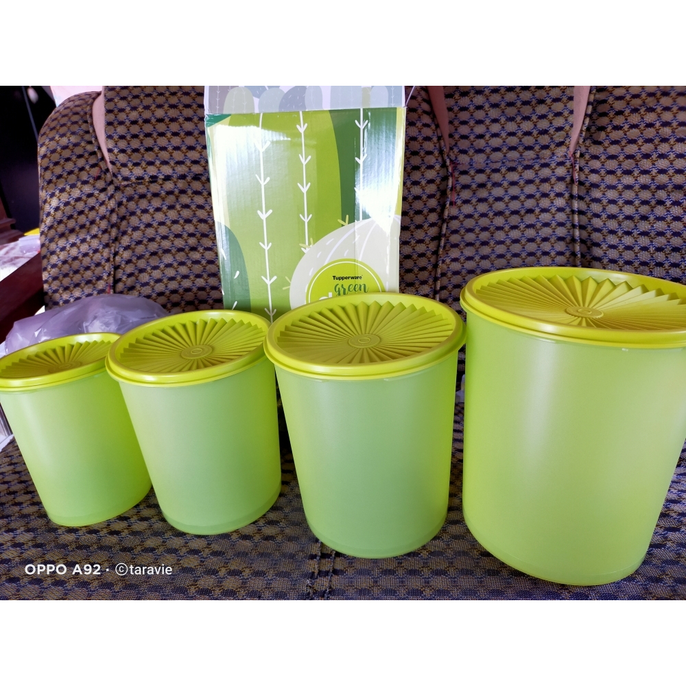 deco green tupperware toples set hijau