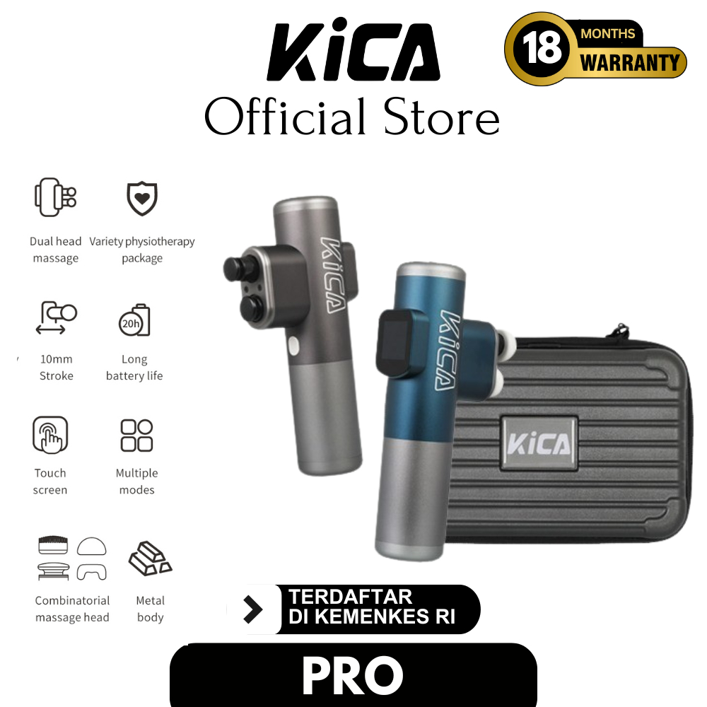 KICA Pro Massage Gun - Alat Pijat Elektrik Deep Blue, Gray 105.6 x 46 x 188.3 mm