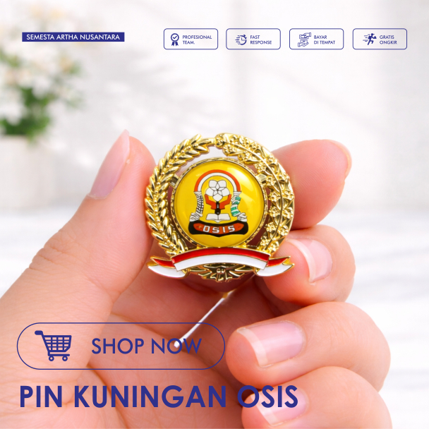 Pin bross pin OSIS padi kapas bendera merah putih peniti Magnet