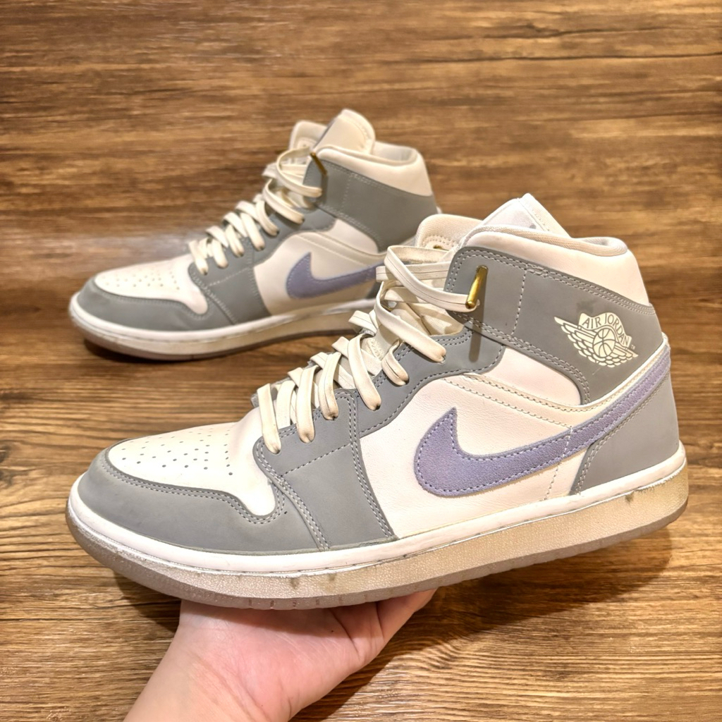 Original Nike Jordan 1 Mid White Wolf Grey