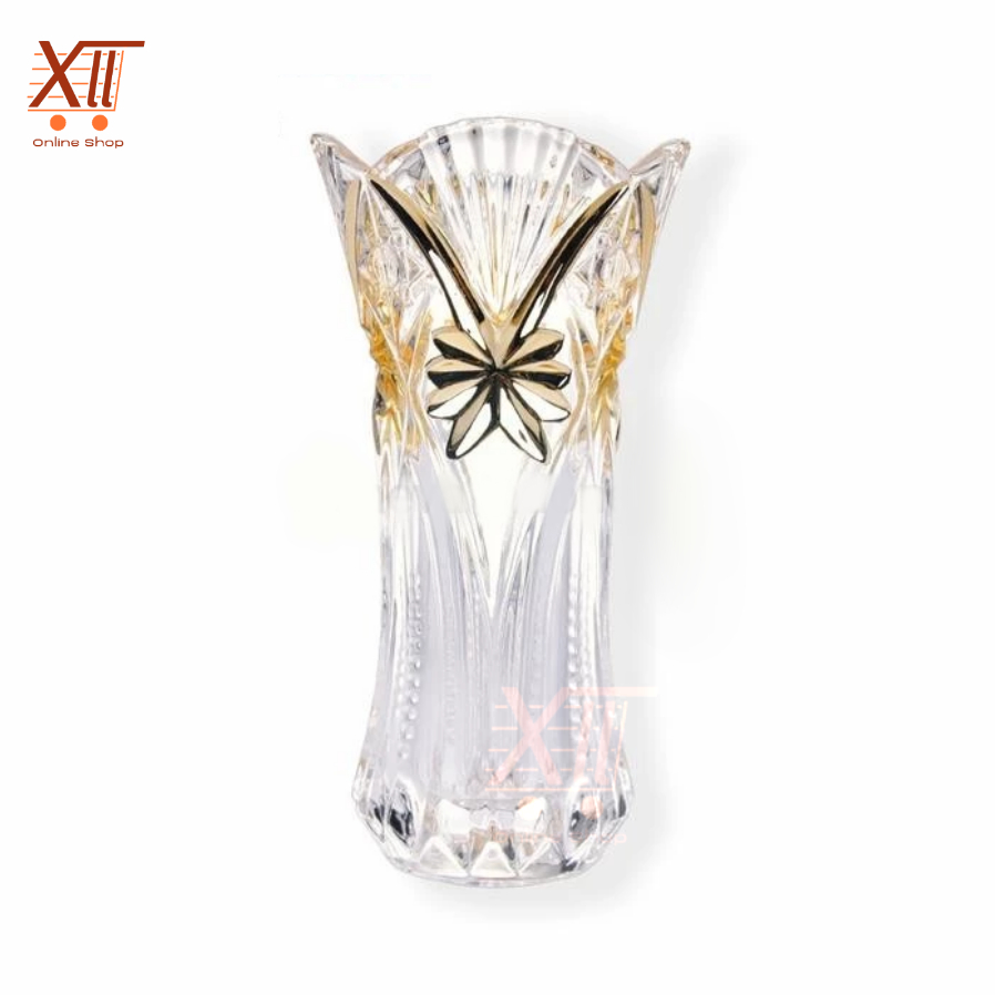 HOMELINE HP~1005DD/B1 Vas Bunga Kaca GOLD Glass Vase Glassware Gelas Kaca Golden Touch