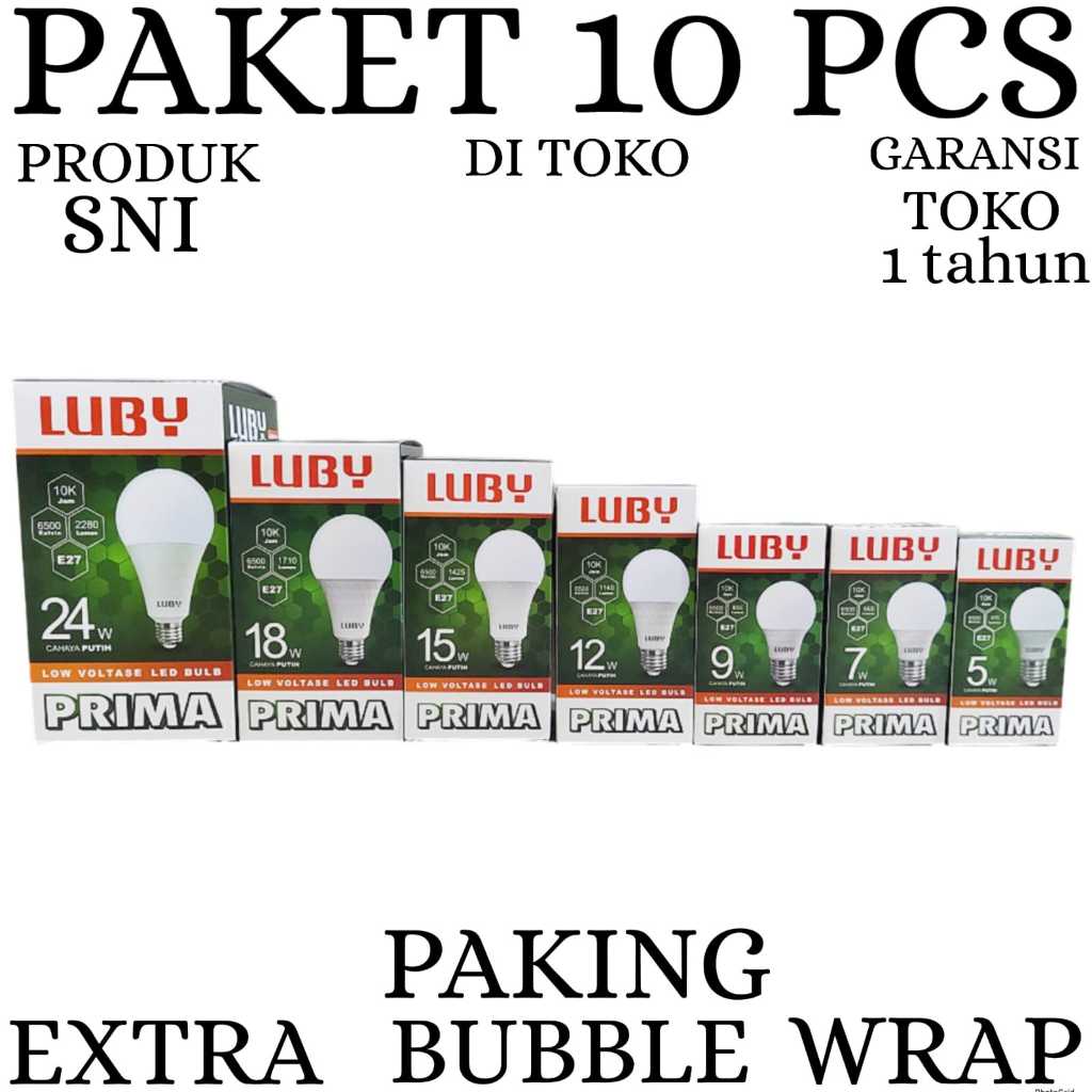 BOHLAM LED Lampu LED Luby PRIMA Garansi 1 tahun Lampu Luby PRIMA 5W 7W 9W 12W 15W 18W 24W