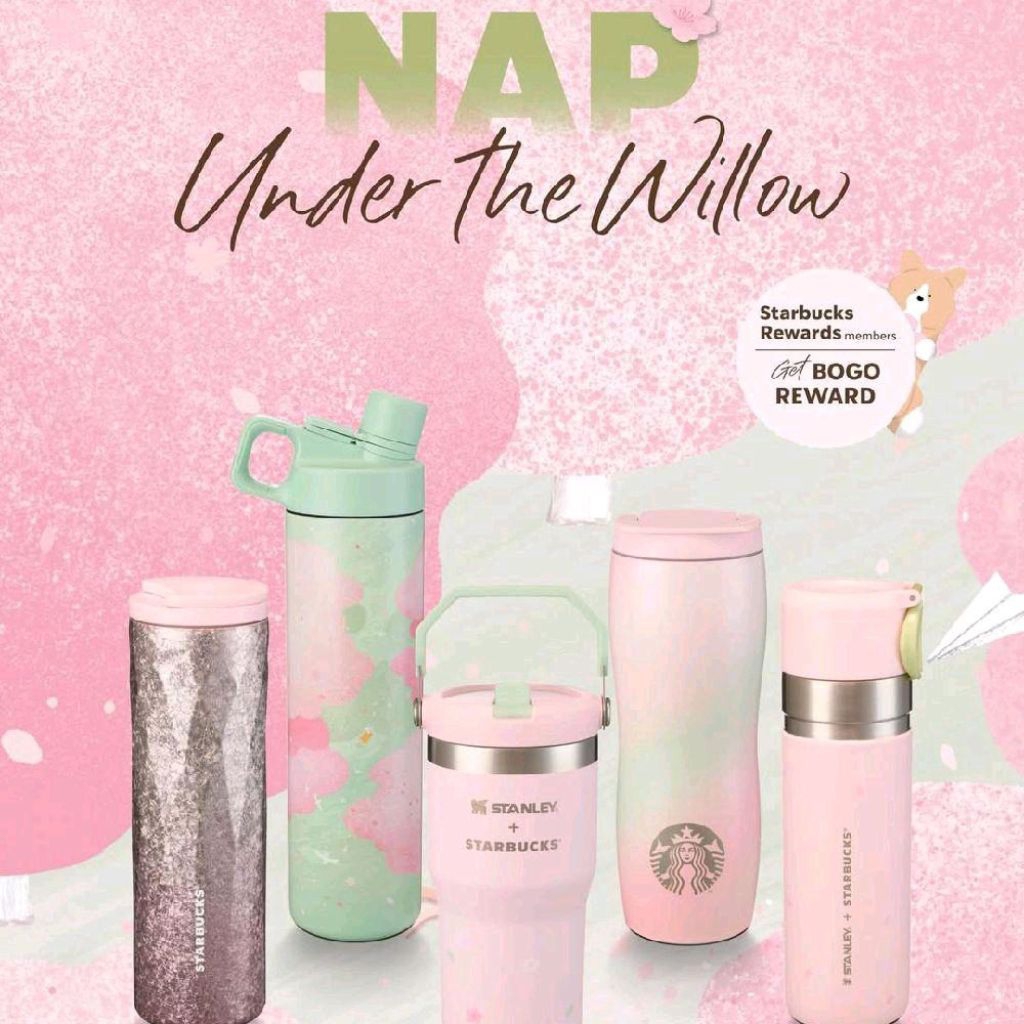 Official Spring Collection Blossom Breeze Tumbler, Starbucks x Stanley