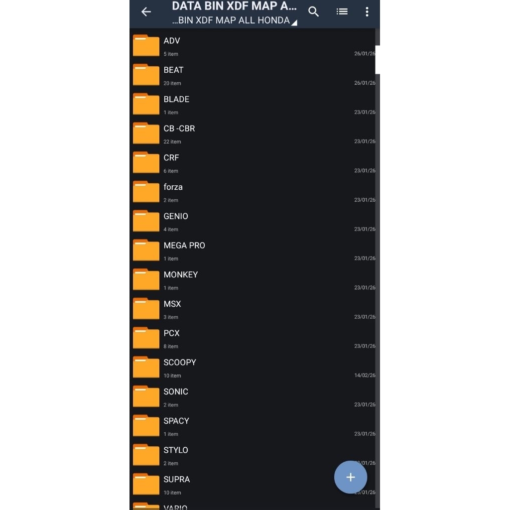 PAKET LENGKAP FILE ECU HONDA BIN & XDF UNTUK SEMUA MOTOR HONDA
