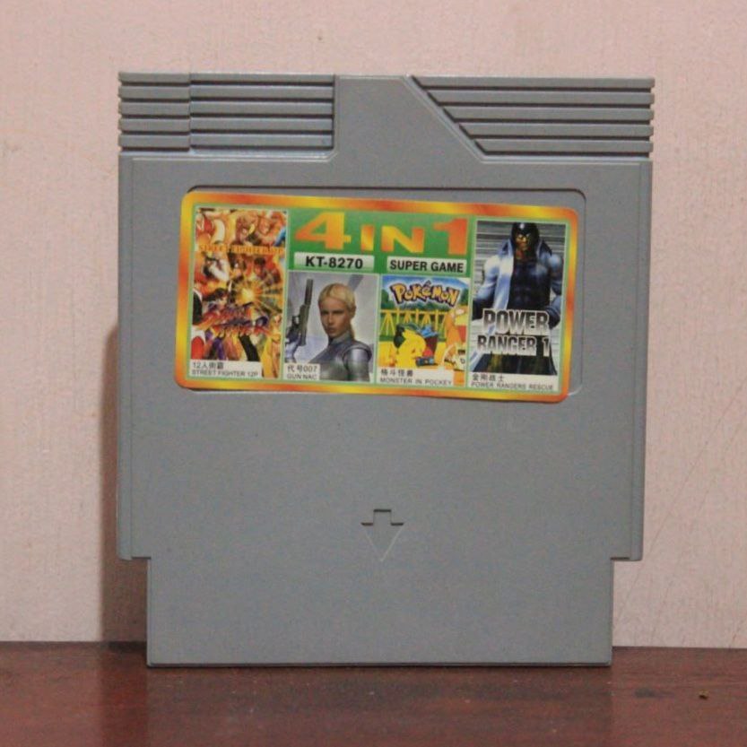 Kaset Nintendo 4 in 1 Multi Game 8 Bit 72 Pin Nostalgia Vcom Polystation Tested Normal