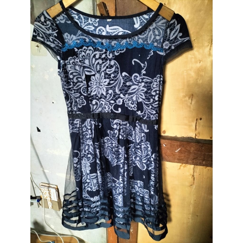 dress bunga flower floral vintage mewah premium elegant korea top atasan wanita blouse rok skirt fla