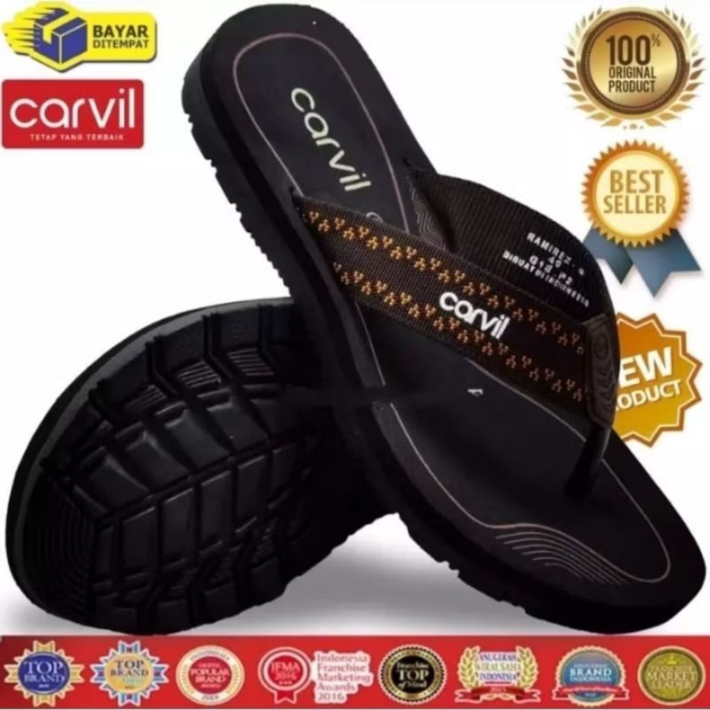 Sendal jepit Carvil pria/keren & 100% Original