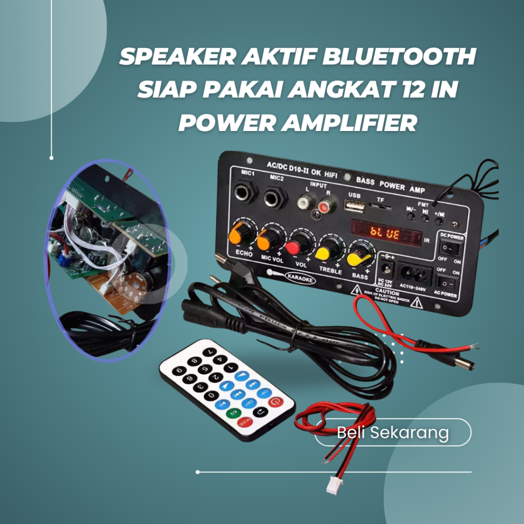 Amplifier Karaoke Bluetooth AC/DC D10-II OK HIFI - Bass Power Amp Subwoofer + Remote