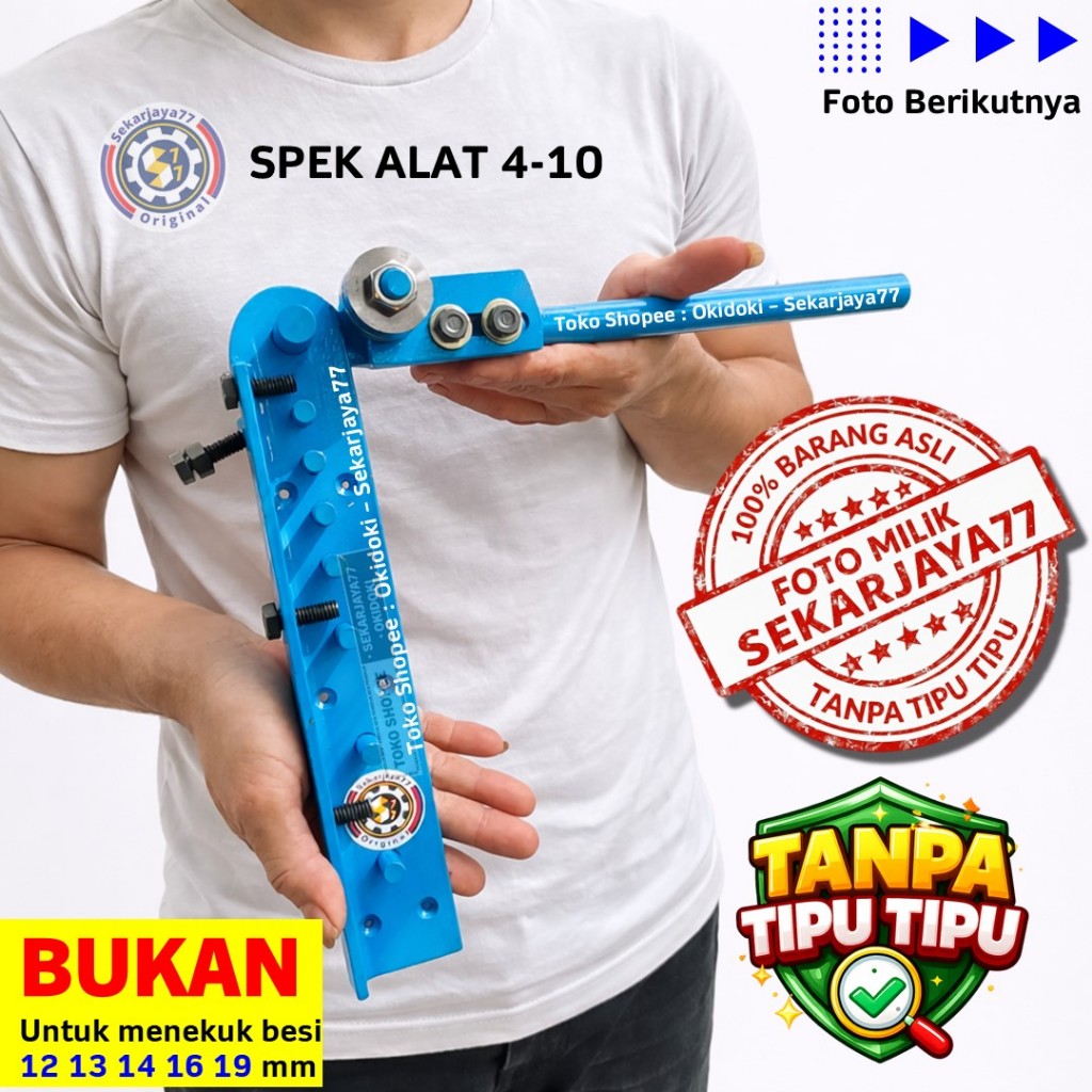 Sekarjaya77 Alat Tekuk Besi Beton Warna BIRU Laker Baja DiBUBUT SJO15