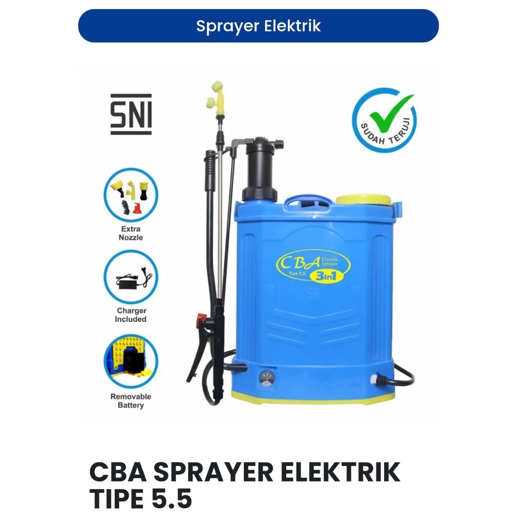 Sprayer Elektrik CBA tipe 5,5 Elektrik + Manual 16 Liter 3 in 1