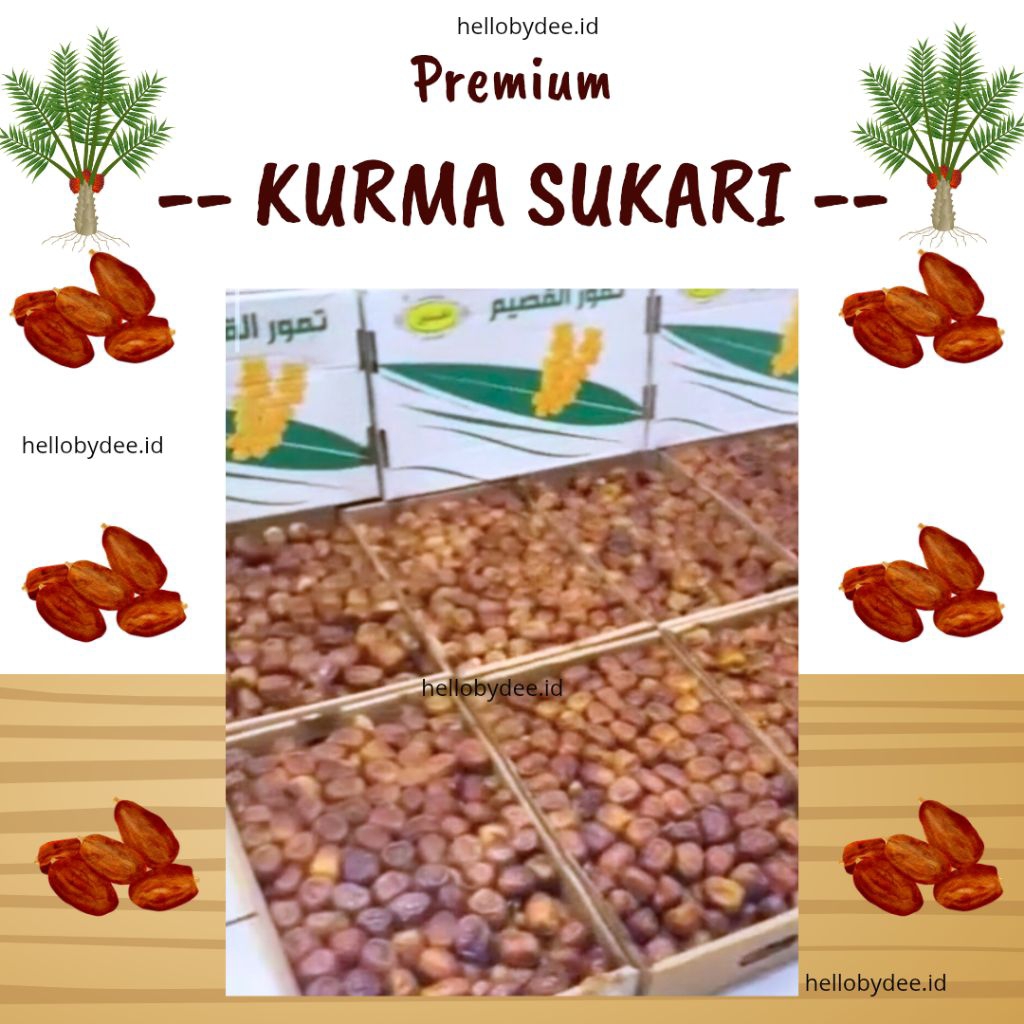 Kurma Sukari 3kg GRADE A al qosym Kurma raja Kurma Sukari Fresh Premium NR