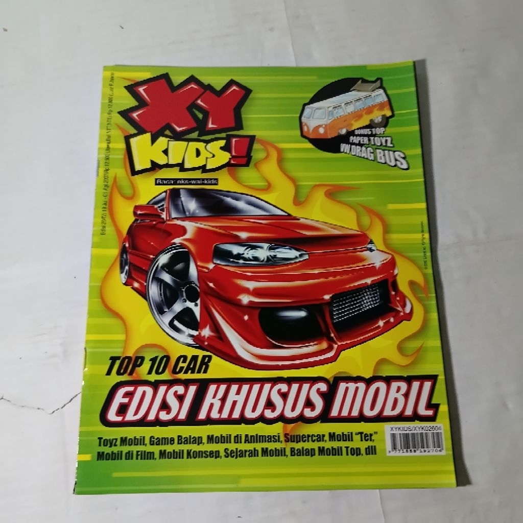 majalah XY kids edisi khusus mobil