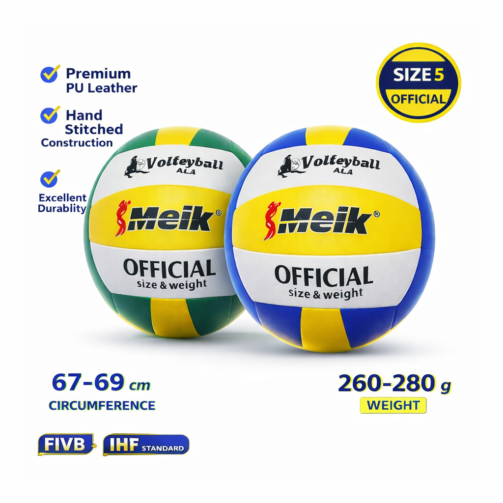 Szpoort - Bola Voli Meik Official Size 5 Bahan Kulit PU Soft Touch Volly Ball Premium Ukuran 5