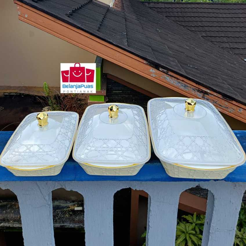 Basi Prasmanan Wadah + Tutup Prasmanan Aesthetics Tempat Prasmanan Motif Putih Wadah Prasmanan U