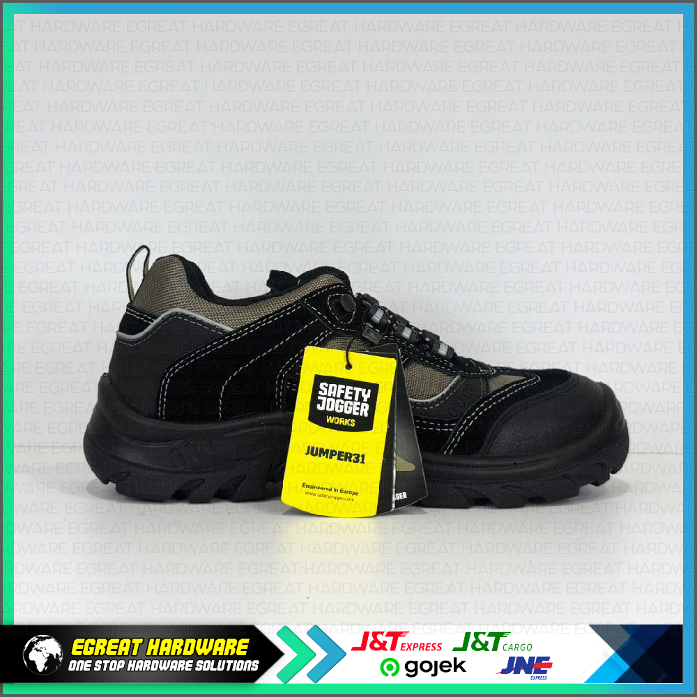 (BARANG READY / BUKAN PO) SAFETY SHOES; LOW CUT, COMPOSITE; JUMPER31 S3, BLACK; SAFETY JOGGER