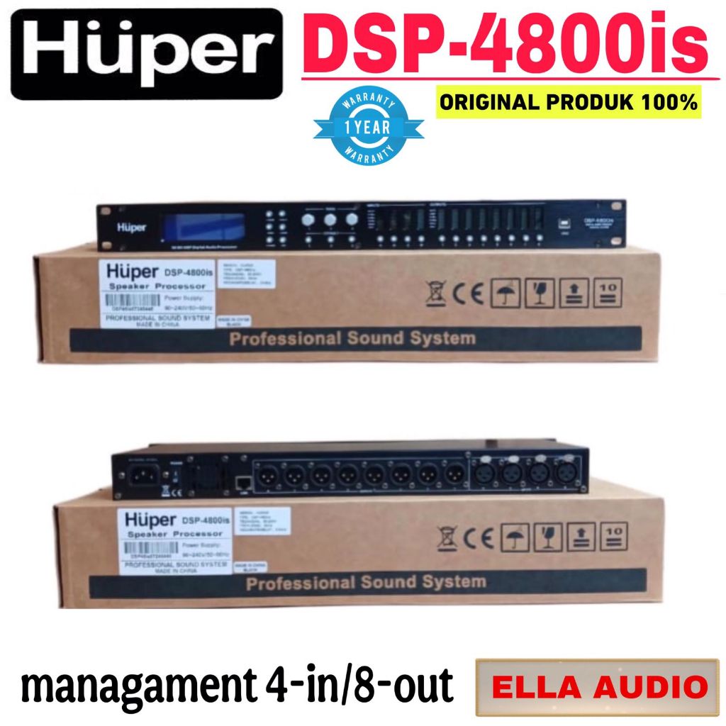 DLMS Huper DSP 4800is Speaker Managament 4-in 8-out Huper Dsp 4800is