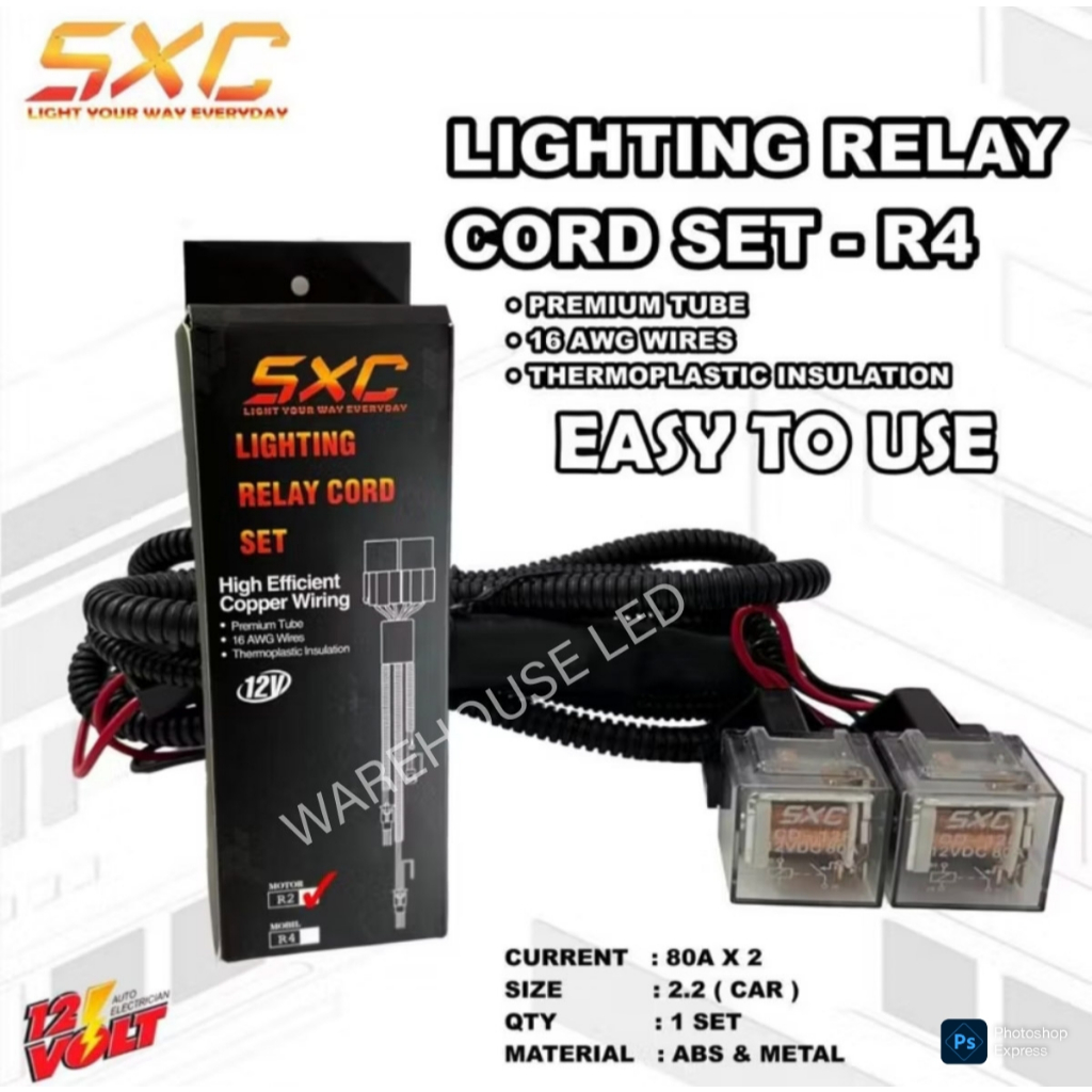 ORIGINAL PREMIUM KABEL RELAY SET LAMPU TEMBAK LED LASER 2 WARNA 2 RELAY R2 MOTOR MOBIL