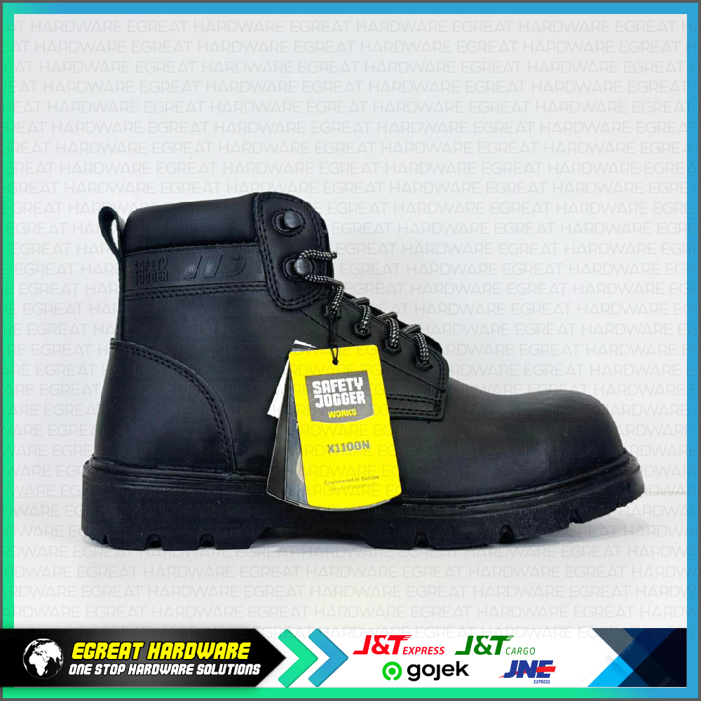 (BARANG READY / BUKAN PO) SAFETY SHOES; MID CUT, COMPOSITE; X1100N S3, BLACK; SAFETY JOGGER
