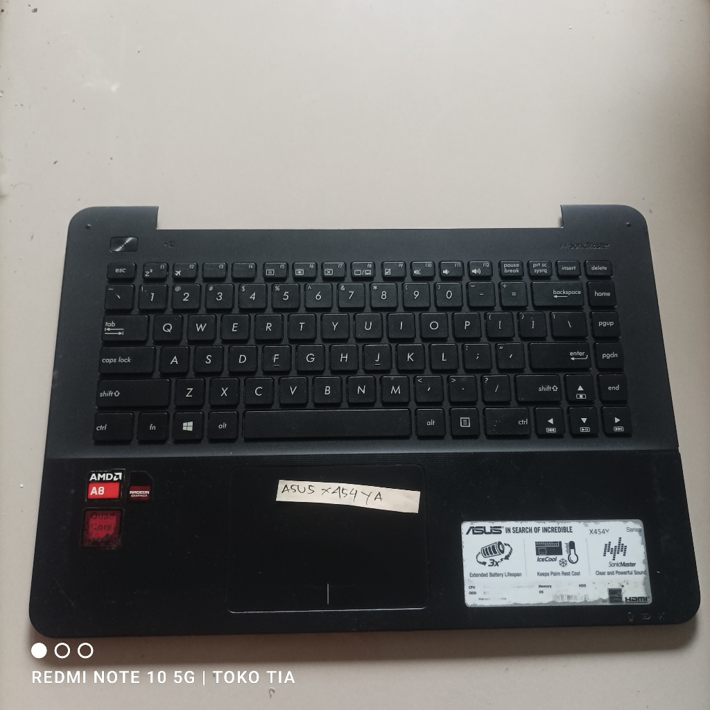 Palmrest dan Keyboard asus X454 Series Asus X454Y original