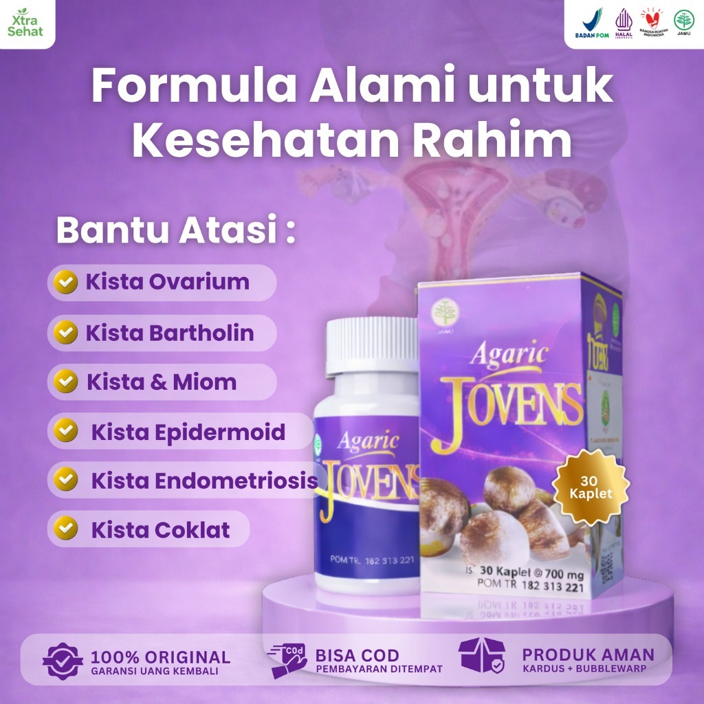 AGARIC Jovens Obat Herbal Kista Miom Kanker Tumor Jamur Dewa Temu Putih 30 Kaplet
