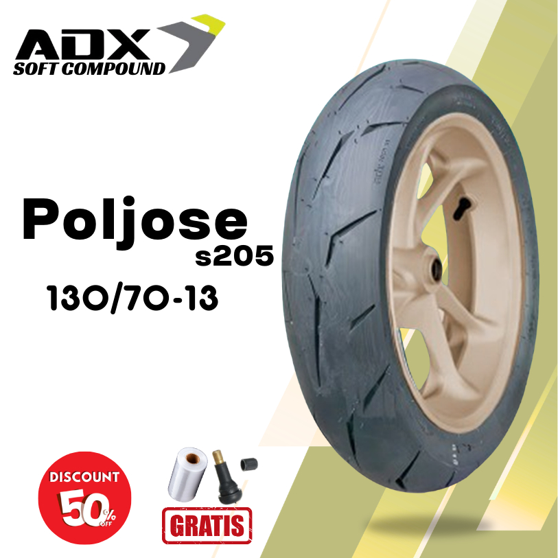 Ban Soft Compound ADX POLJOSE S205 130/70 Ring 13 Tubeless