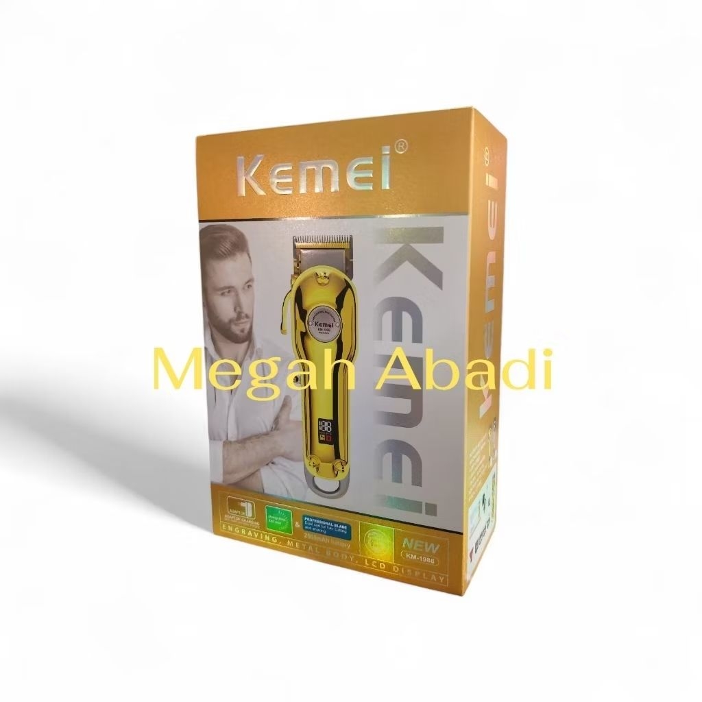 Alat Mesin Cukur Rambut Kemei 1986 Hair Clipper Trimmer Electric Cordless Professional LCD KM-1986