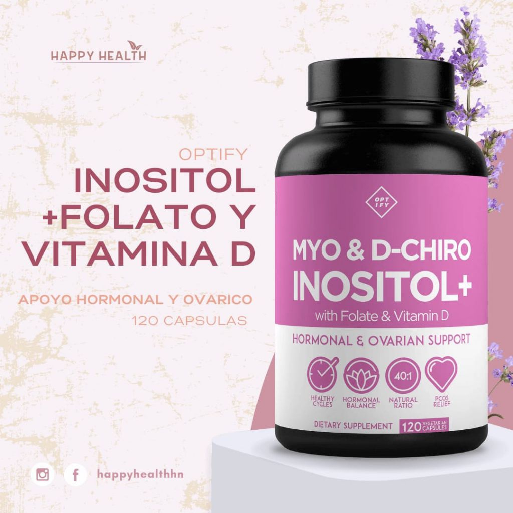 INOSITOL MYO & D-CHIRO 120 Capsules Inositol For Pcos Inositol With Folate & Vitamin D