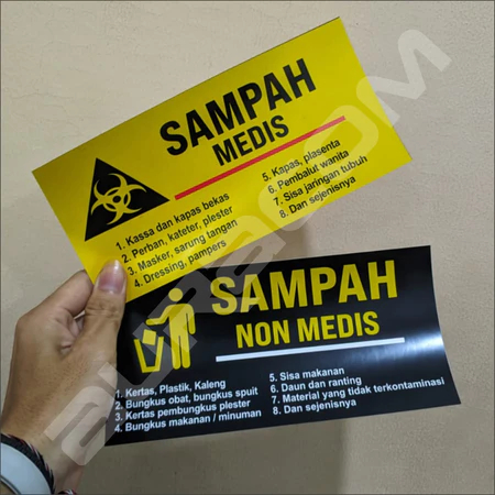 Stiker Sampah Medis dan Sampah Non Medis | Stiker Tempat Sampah