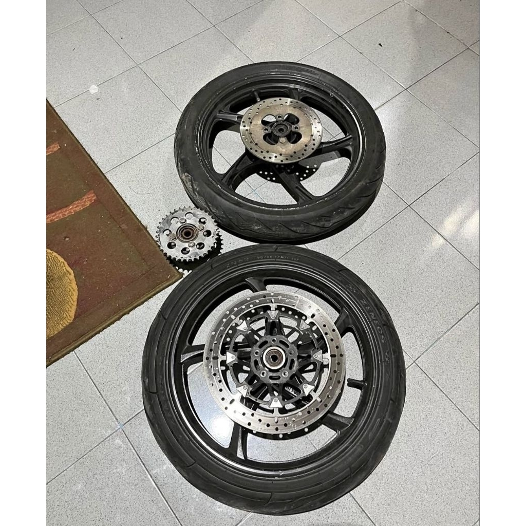 velg racing plus ban tebal ring 17 bekas ninja ss r siap pasang